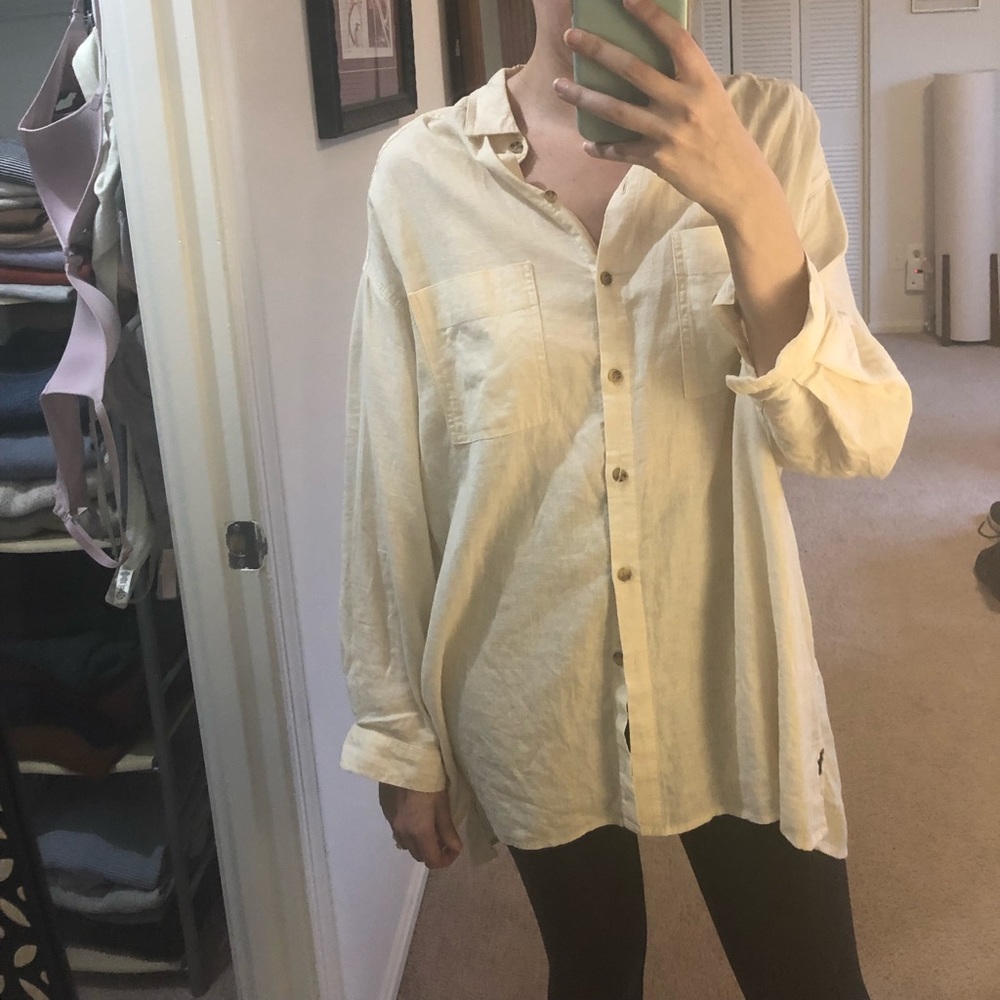 Oversized Linen Button Down